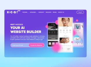 Oto strona główna kreatora stron internetowych Hocoos AI!