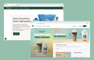 Whole Foods & Starbucks both keep their websites looking fresh in shades of green.