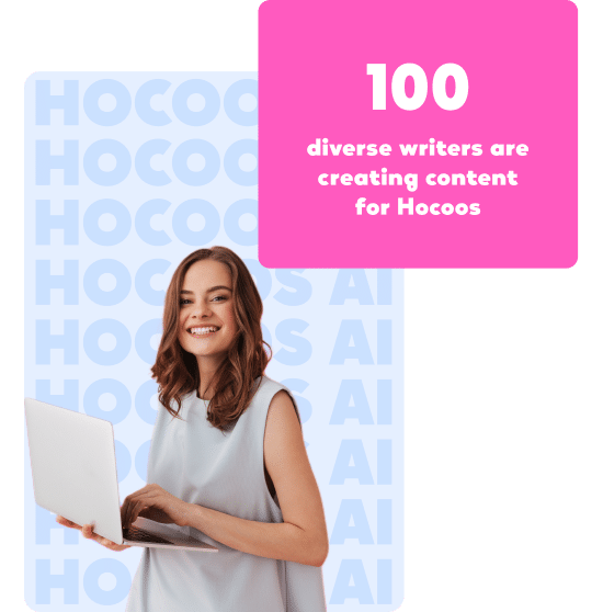 Image shows that 100 diverse writers are creating content for Hocoos